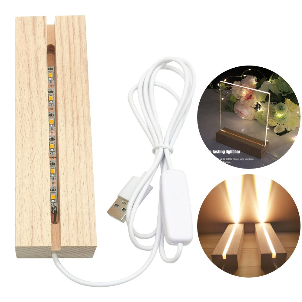 Guitar Pick Display Stand with LED Light and Wood Base