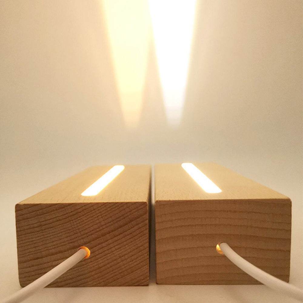 Guitar Pick Display Stand with LED Light and Wood Base