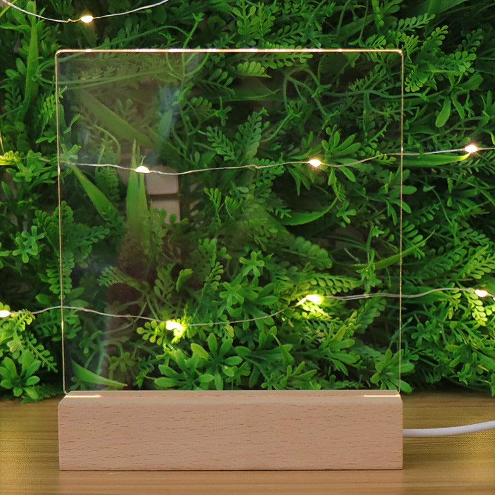 Guitar Pick Display Stand with LED Light and Wood Base
