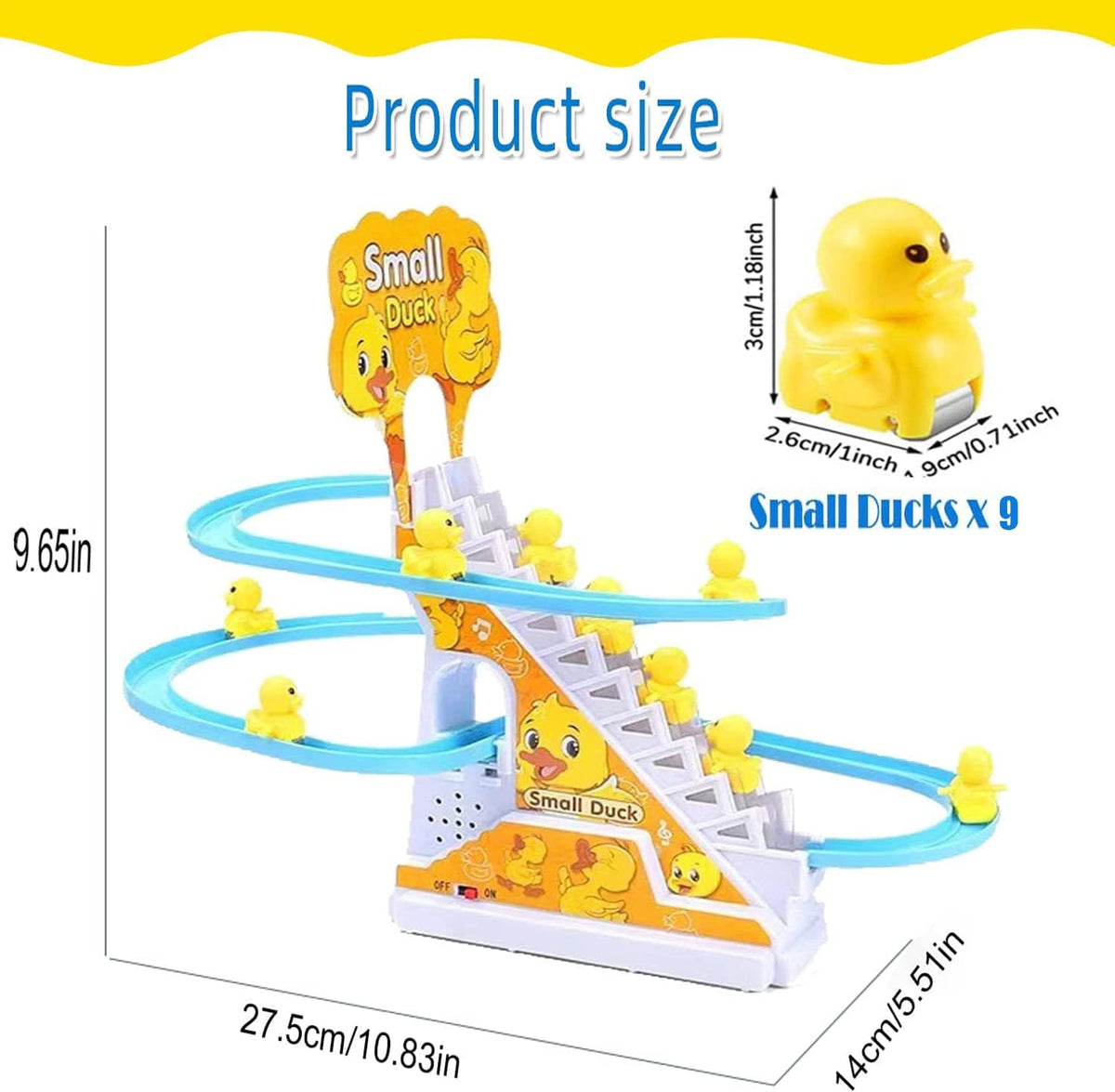 Electric Duck Stair-Climbing Toy with Lights and Music