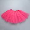 A bright pink three-layer tutu skirt for girls displayed flat.