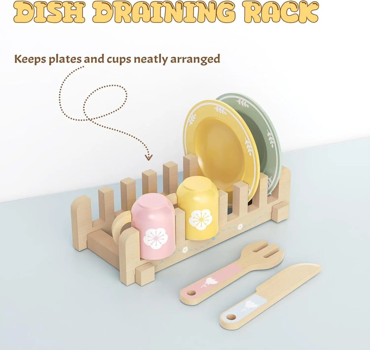 Wooden Cookie Baking Play Food Set for Toddlers