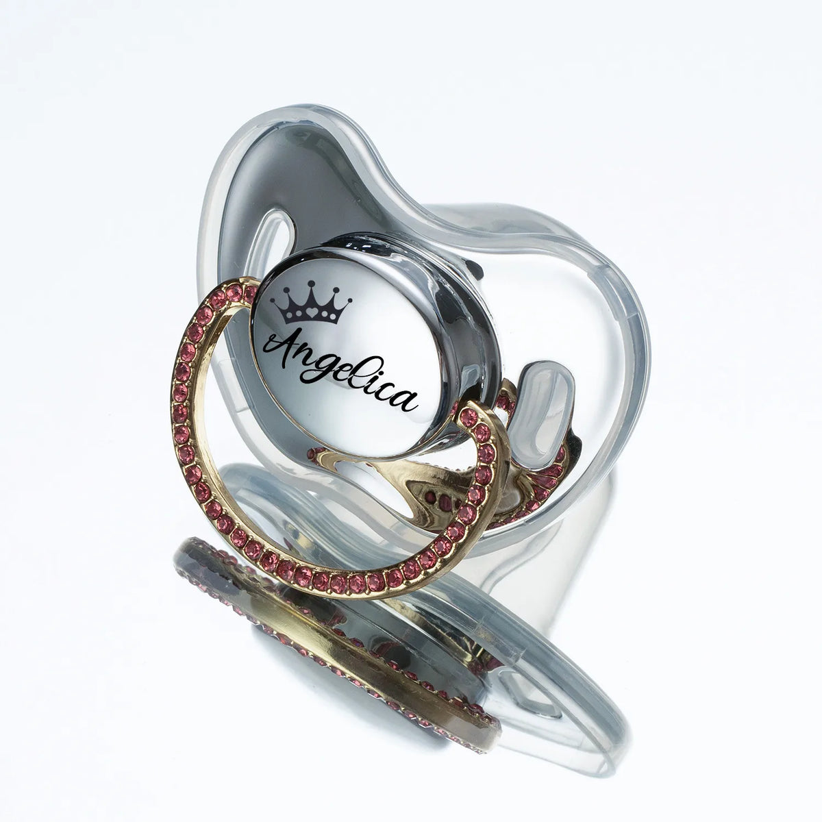 Personalized Baby Pacifier with Glittering Rhinestone Name