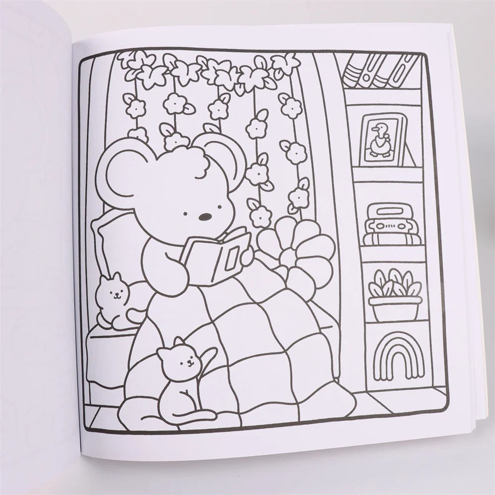 Cozy Friends Halloween Coloring Book for Adults and Teens