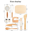 Wooden Kids Safe Knife Set with Baking Tools for Little Chefs