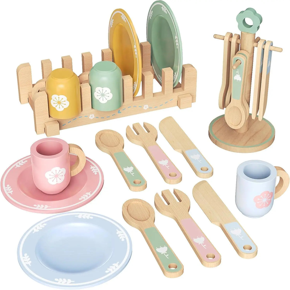 Wooden Cookie Baking Play Food Set for Toddlers