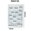 A clear silicone resin casting mold with various sized cavities for DIY jewelry and crafts.