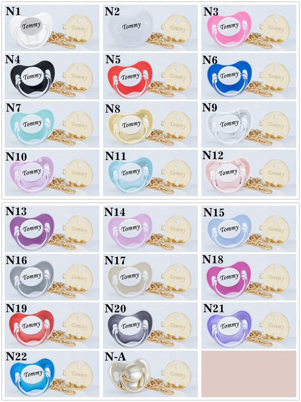 Personalized Gold Bling Pacifier with Clip