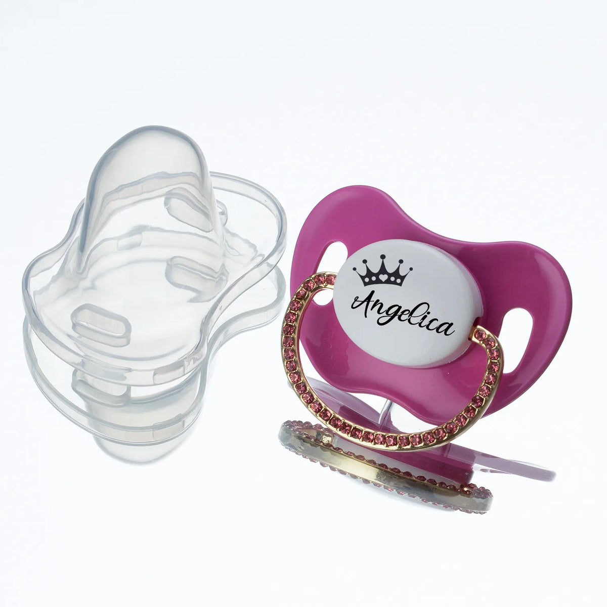Personalized Baby Pacifier with Glittering Rhinestone Name