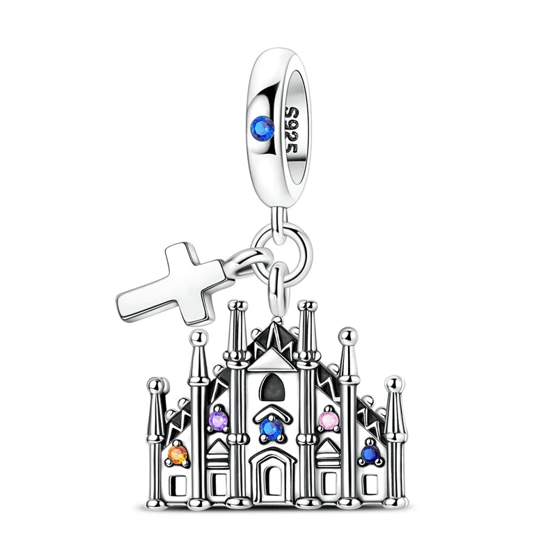 Sterling Silver Travel Charm Bead for Bracelets and Necklaces