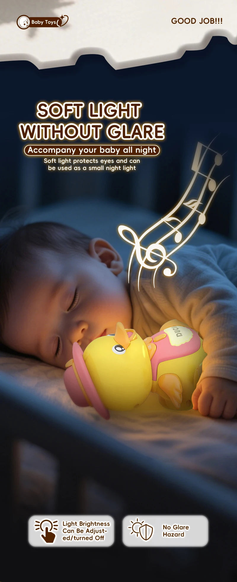 Musical Duck Toy Set with Lights and Sounds for Crawling Babies