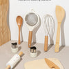 Wooden Kids Safe Knife Set with Baking Tools for Little Chefs