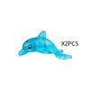 Two translucent blue shark marine animal building blocks