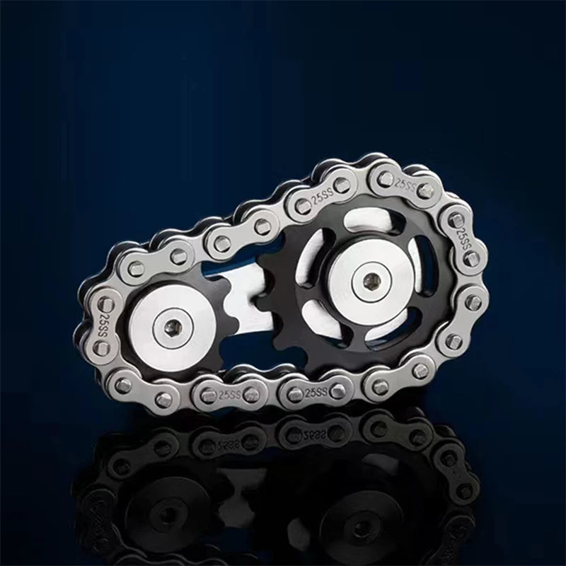 Stainless Steel Gear Chain Fidget Spinner for Stress Relief