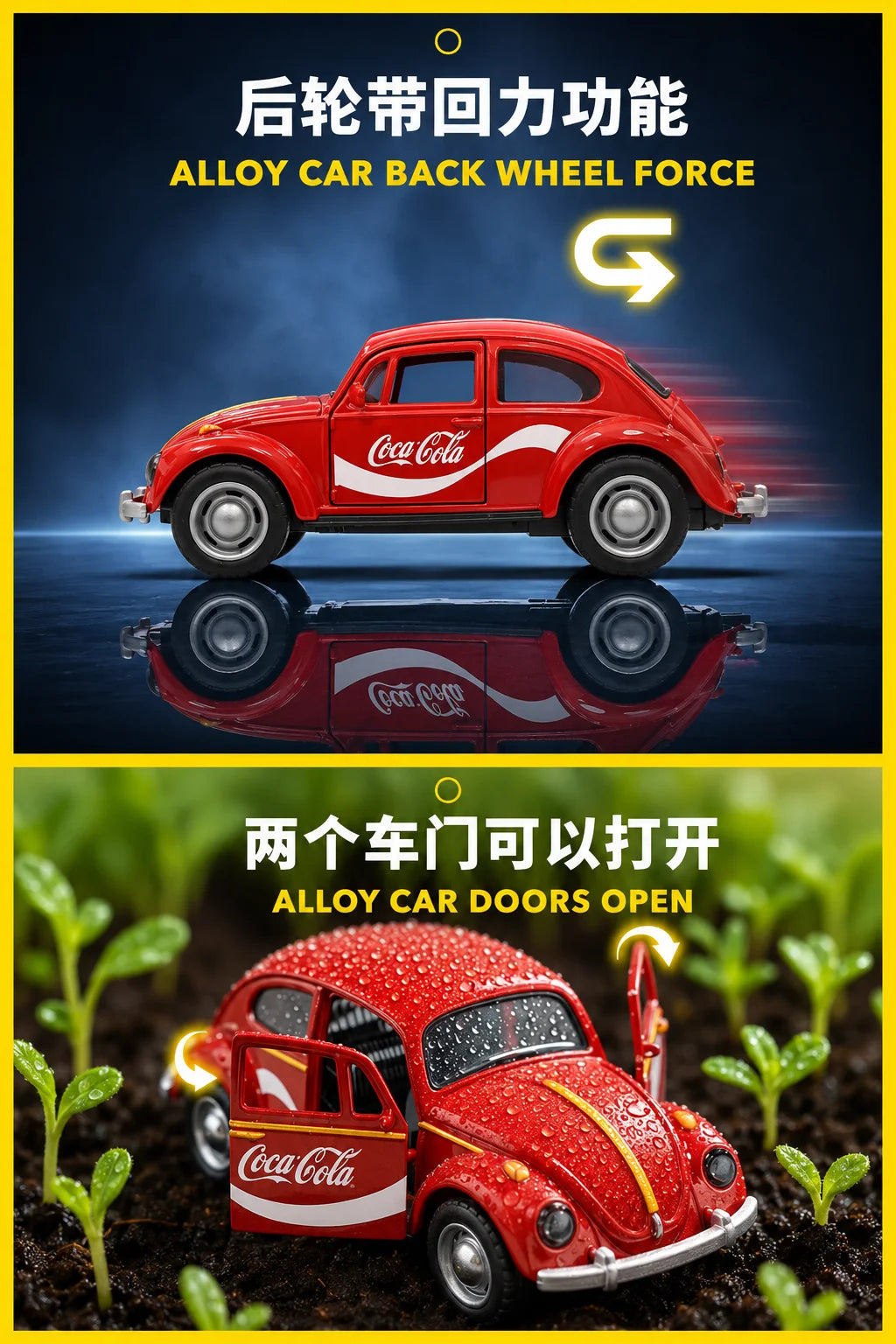 Vintage Die-Cast Volkswagen Beetle Model Car
