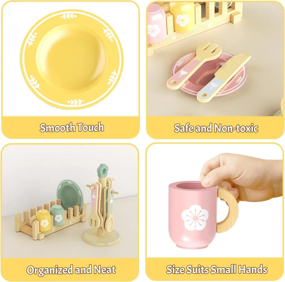 Wooden Cookie Baking Play Food Set for Toddlers