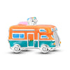 Sterling silver charm bead pendant depicting a colorful van with a key and other elements.