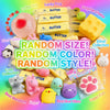 A collection of random size, color, and style stress balls and fidget toys in various colors like pink, yellow, green, and pu