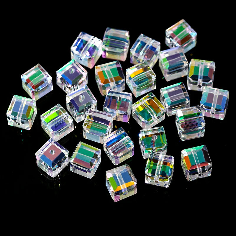 Crystal Cube Beads for Jewelry Making – 4mm, 6mm, 8mm