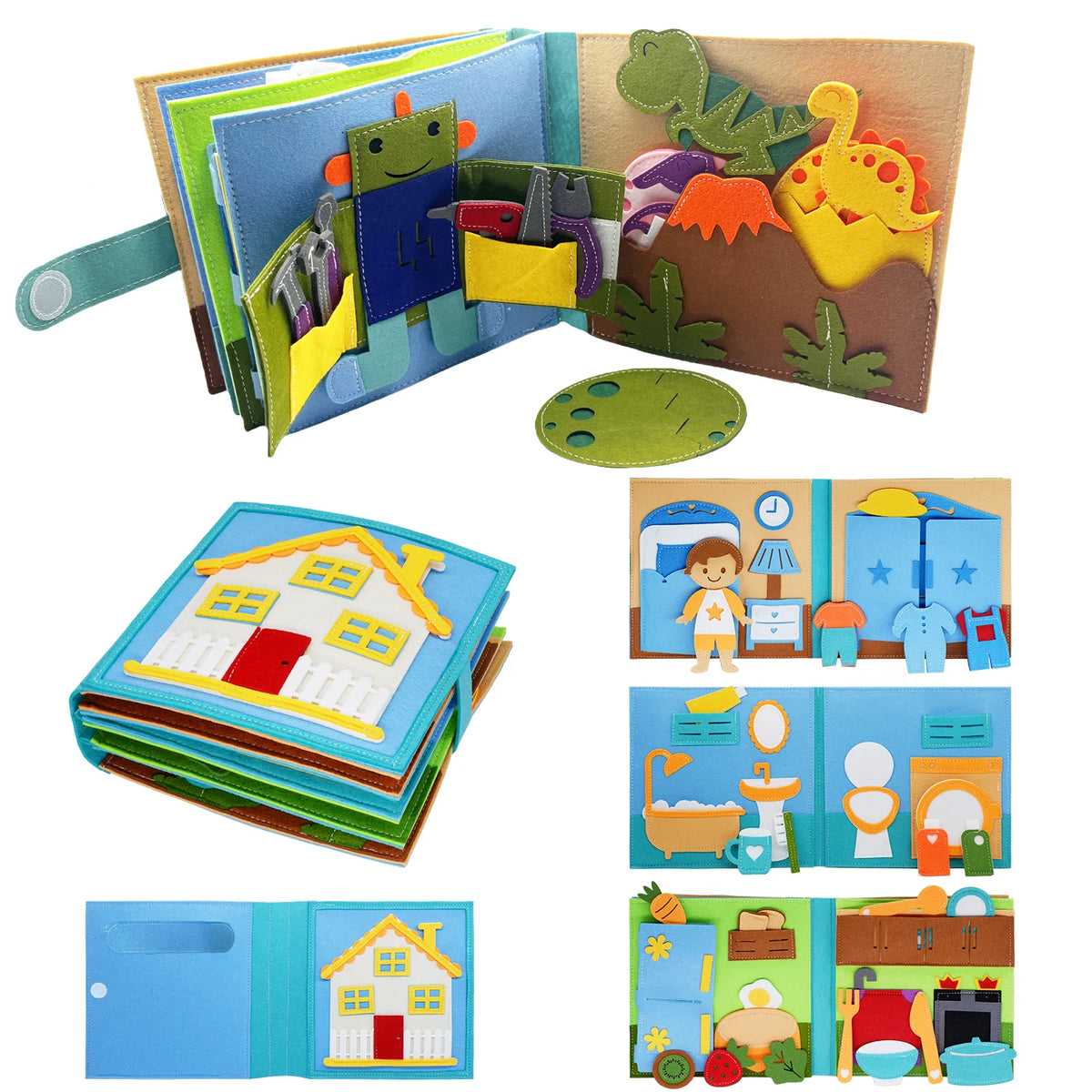 Montessori Busy Book for Toddlers – Quiet Activity Book with Life Skills & Pretend Play