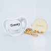 Personalized Gold Bling Pacifier with Clip