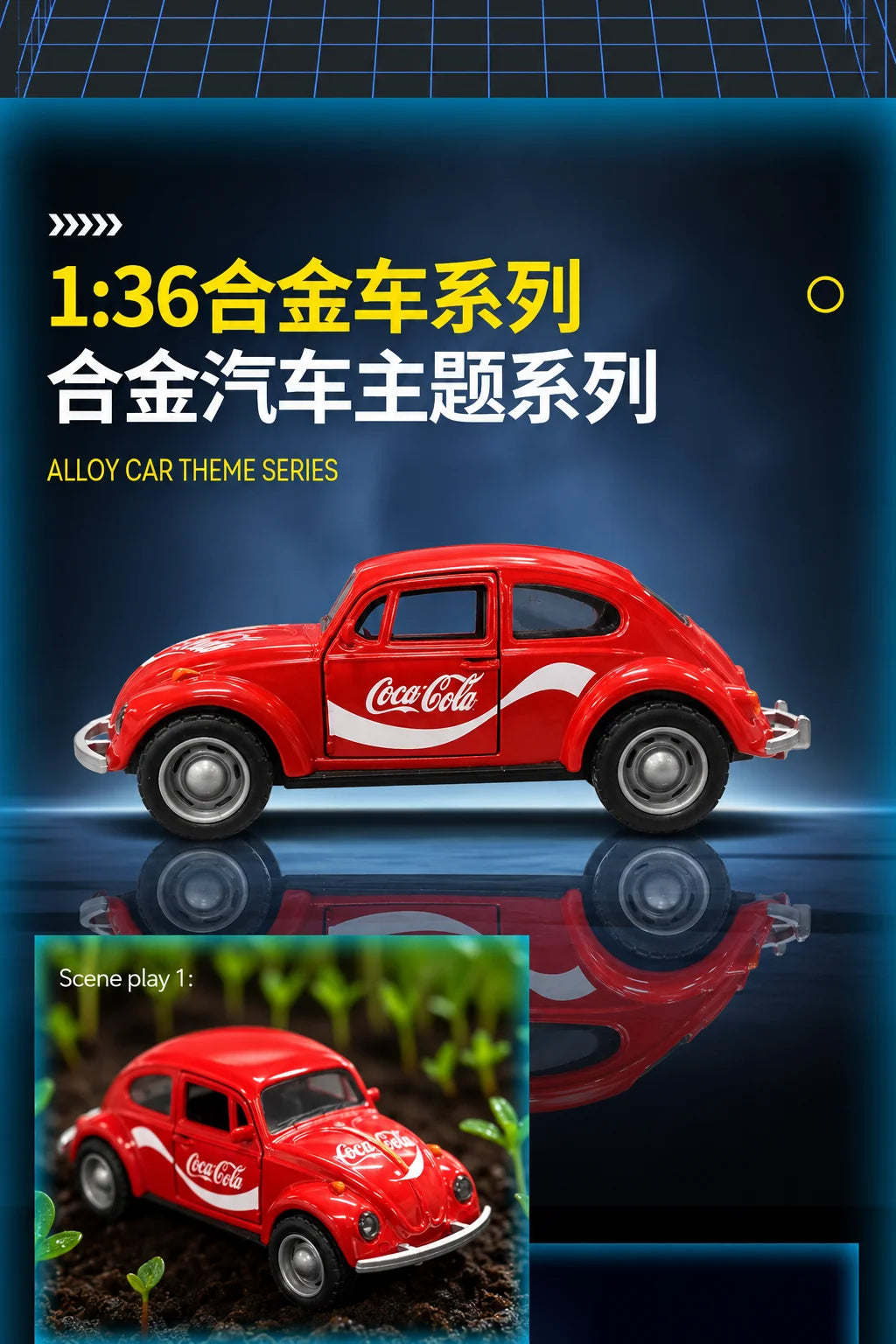 Vintage Die-Cast Volkswagen Beetle Model Car