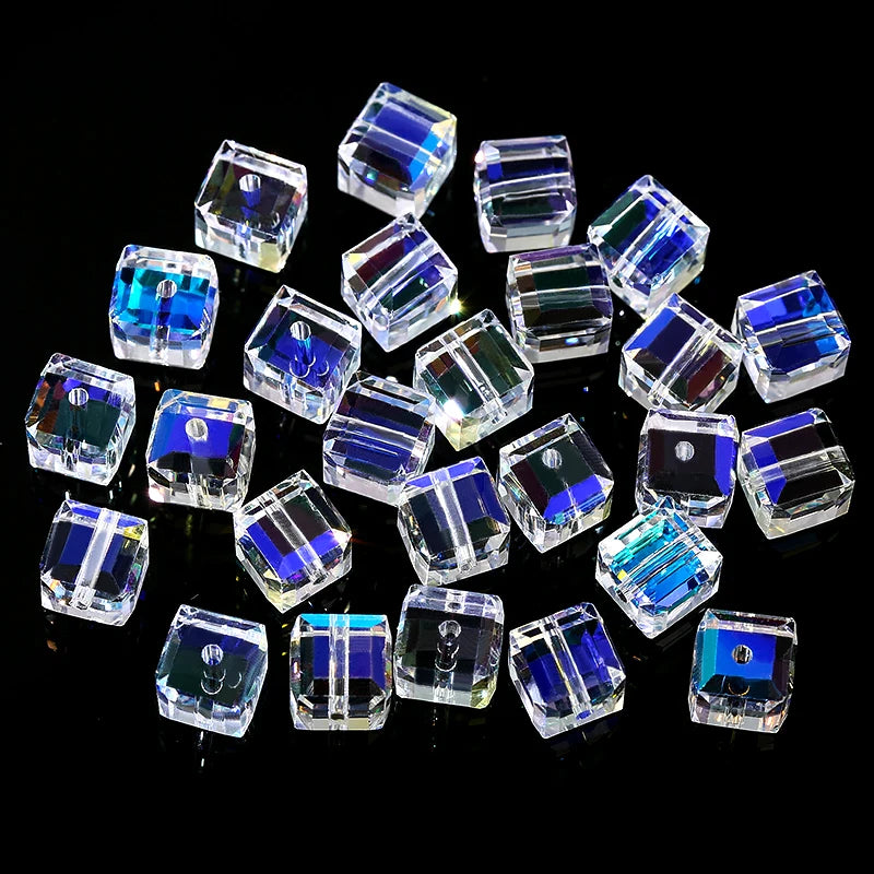 Crystal Cube Beads for Jewelry Making – 4mm, 6mm, 8mm