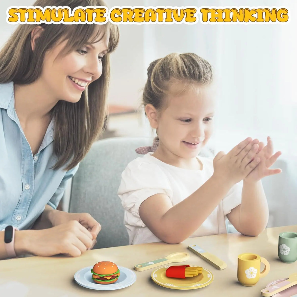 Wooden Cookie Baking Play Food Set for Toddlers