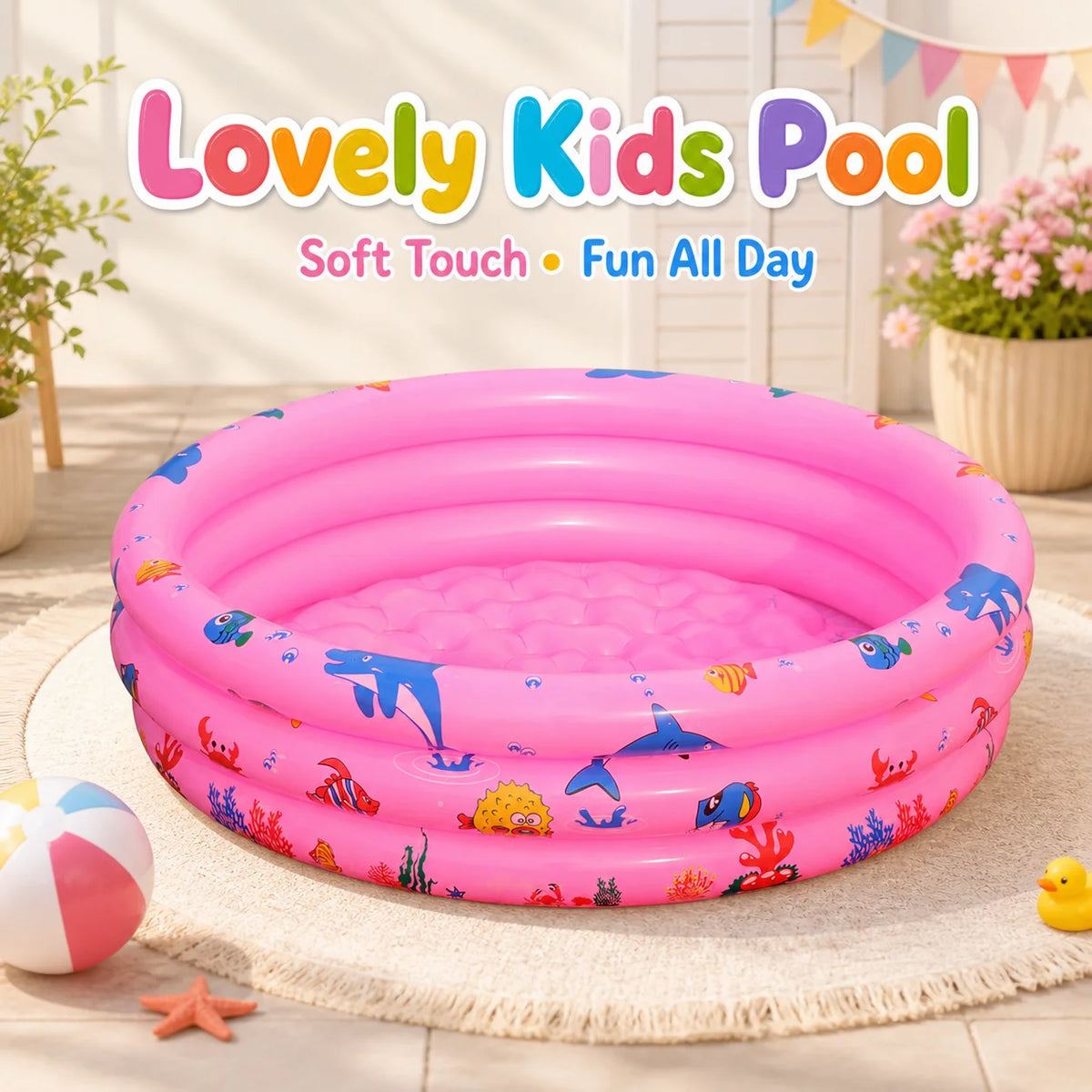 Round Inflatable Swimming Pool for Outdoor Summer Fun