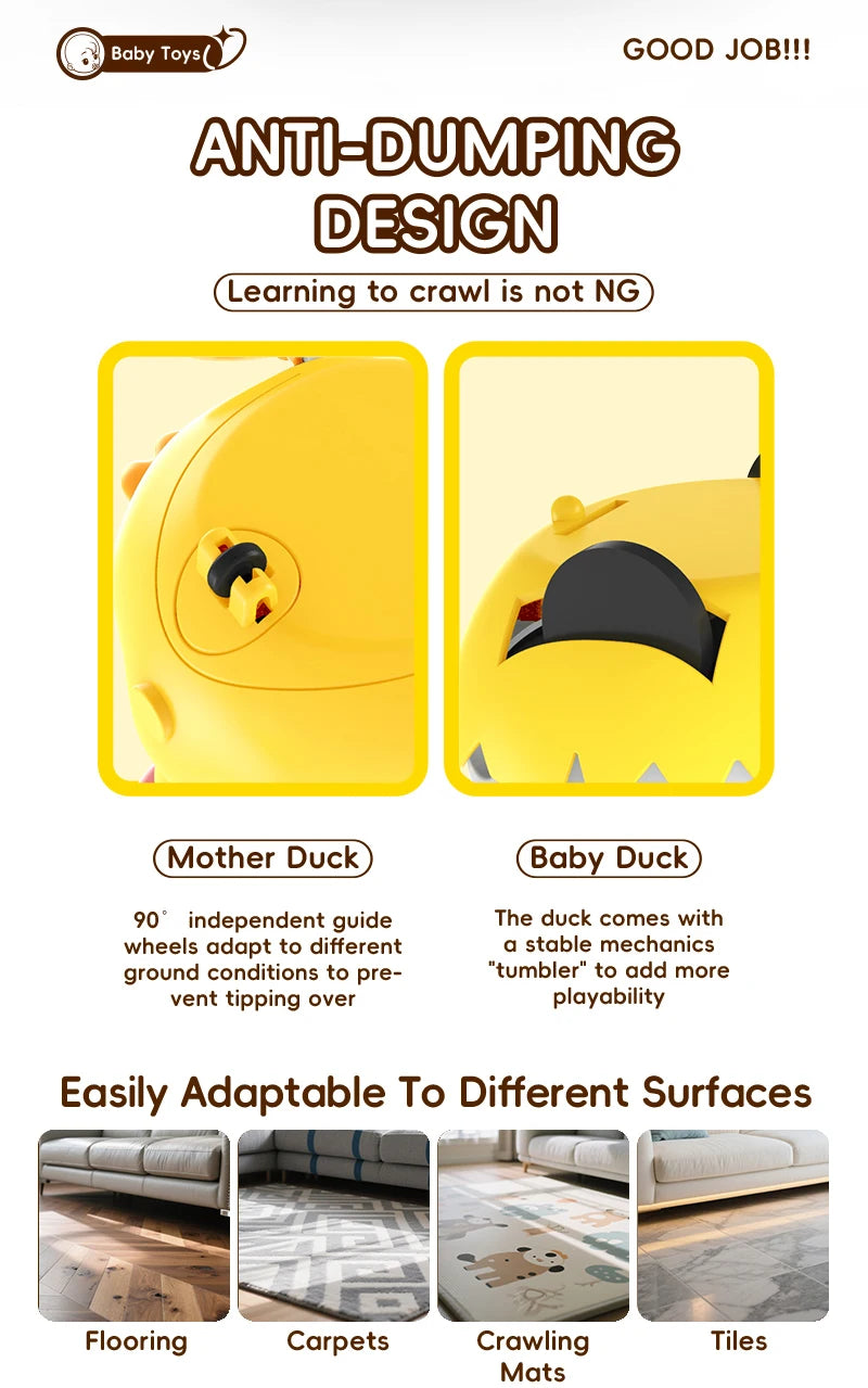 Musical Duck Toy Set with Lights and Sounds for Crawling Babies