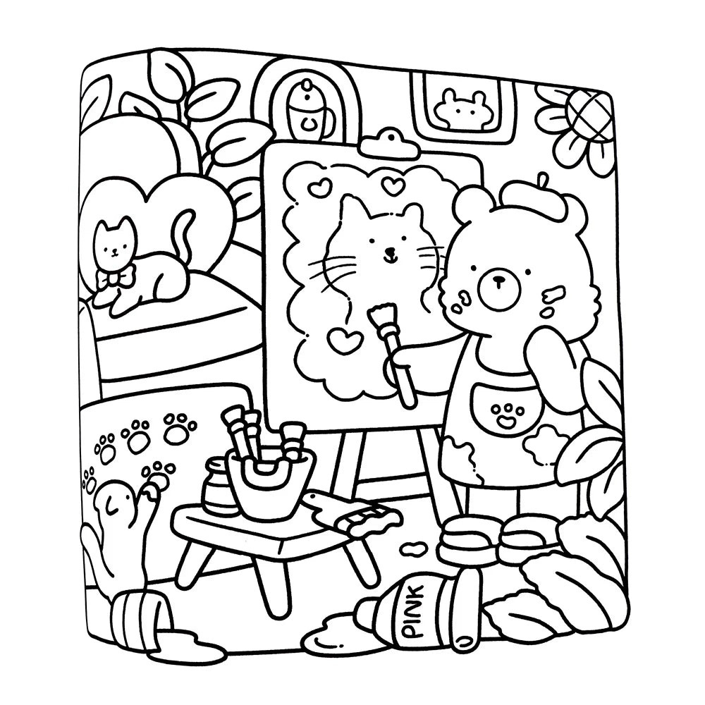 Cozy Friends Halloween Coloring Book for Adults and Teens