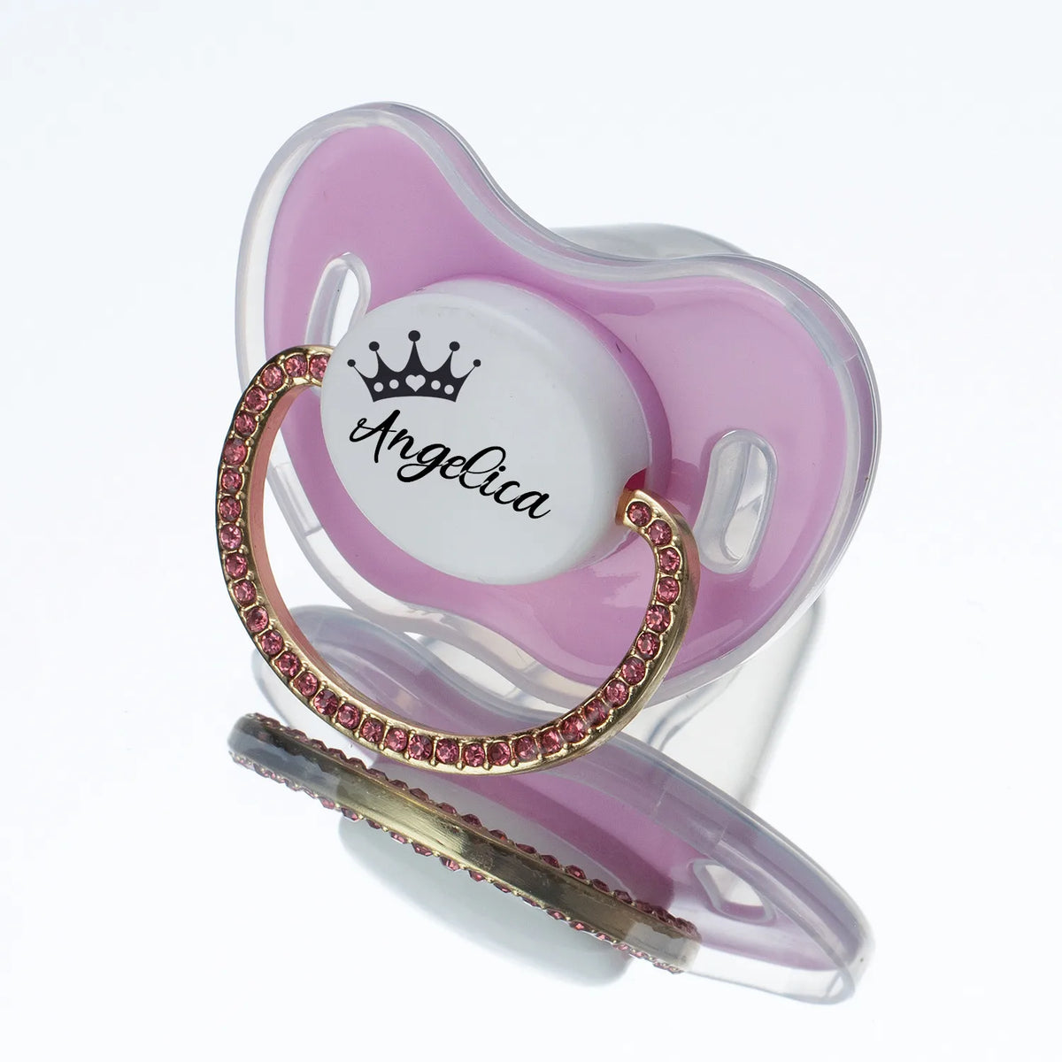 Personalized Baby Pacifier with Glittering Rhinestone Name