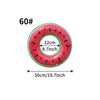 A red fruit-shaped inflatable pool float ring with a hole and a measurement of 22cm or 8.7 inches.