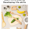 Wooden Kids Safe Knife Set with Baking Tools for Little Chefs