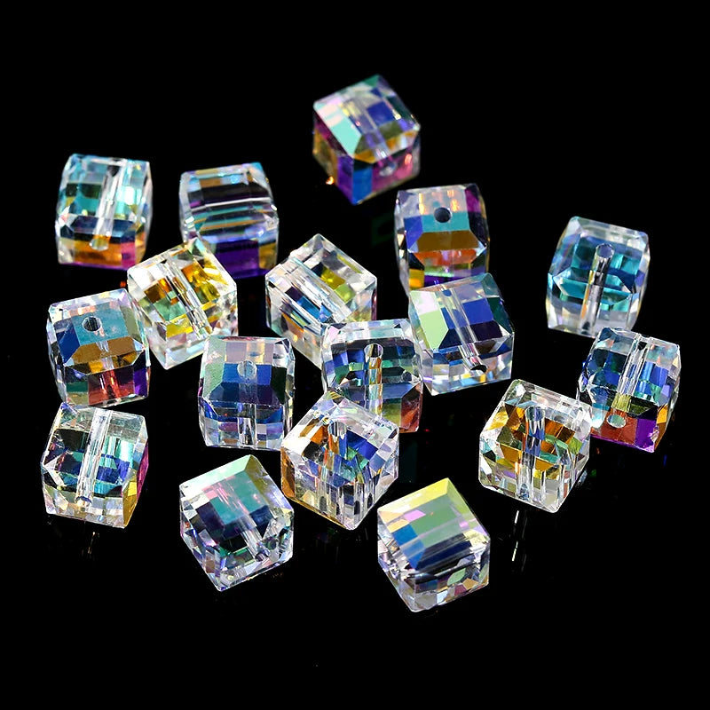 Crystal Cube Beads for Jewelry Making – 4mm, 6mm, 8mm
