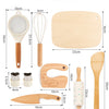 Wooden Kids Safe Knife Set with Baking Tools for Little Chefs