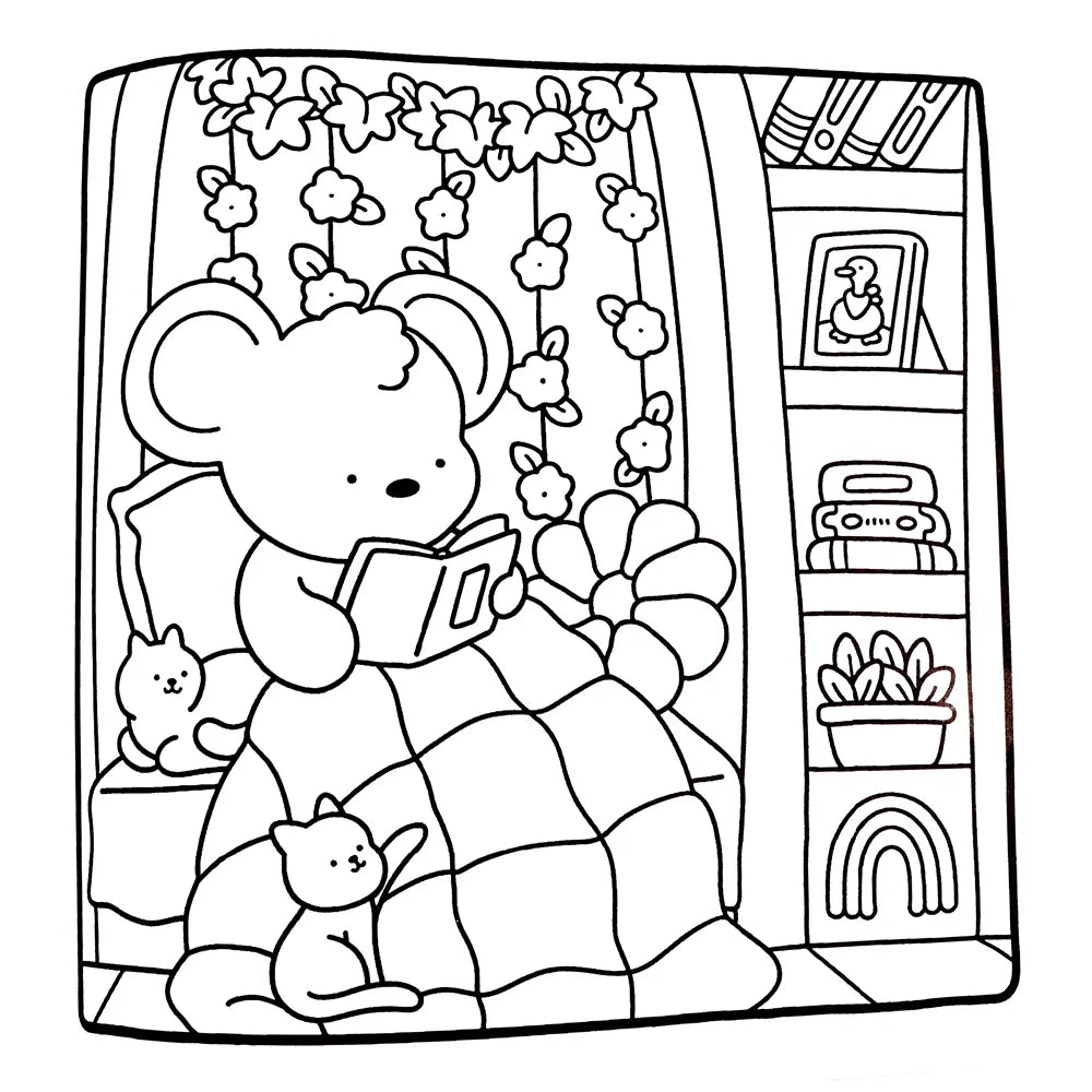 Cozy Friends Halloween Coloring Book for Adults and Teens