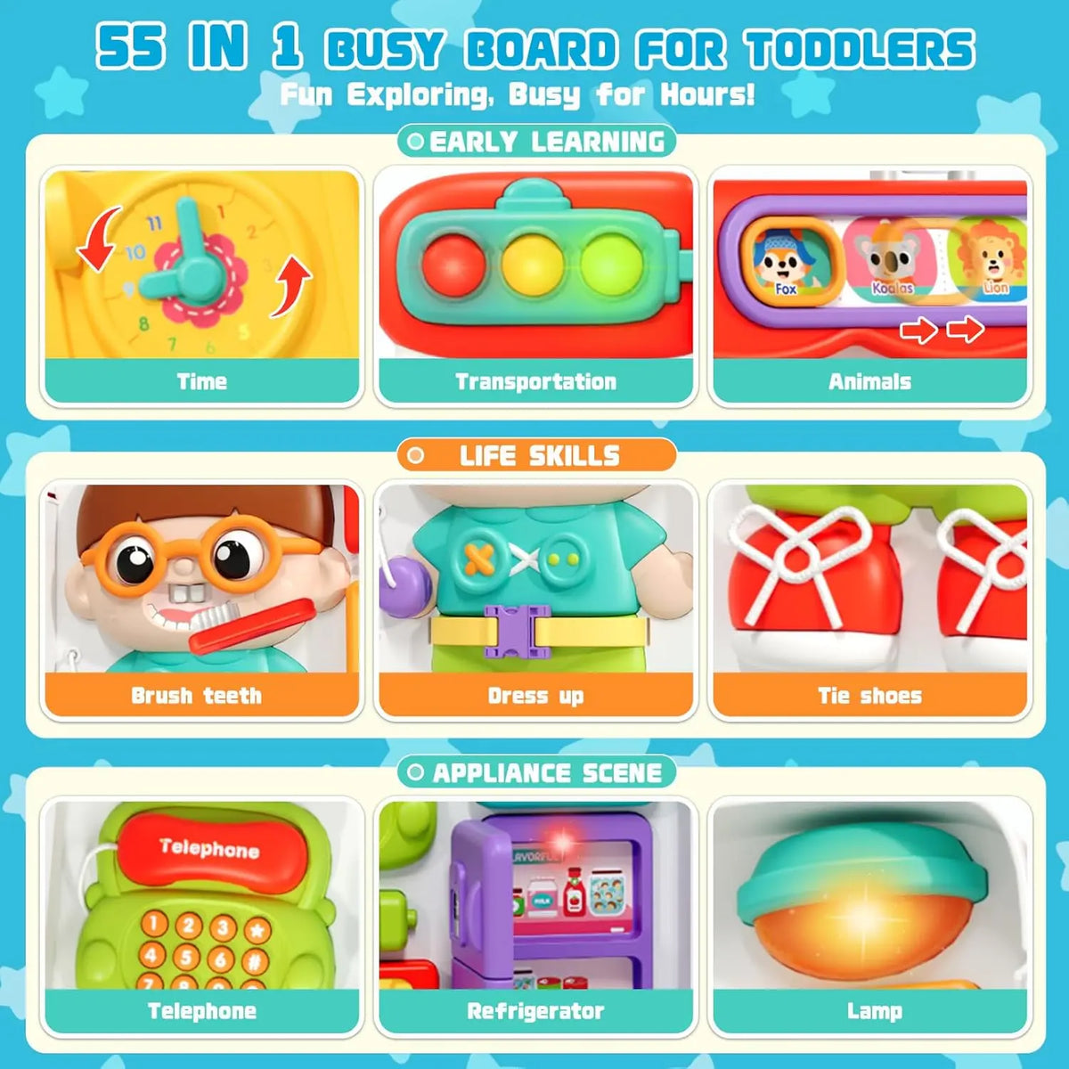 Musical Busy Board for Toddlers - Sensory Montessori Toy