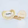 Personalized Gold Bling Pacifier with Clip