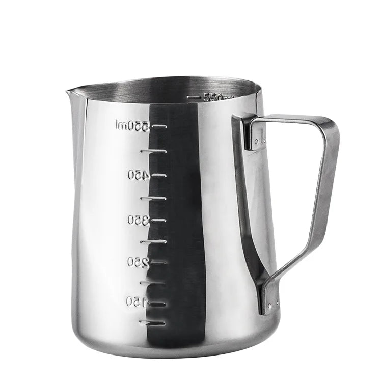 Stainless steel candle making kit including a melting pot, thermometer, and measuring cup.