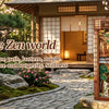 A wooden book nook kit featuring a half-opened stone path, lantern, and natural elements like maple and pines.