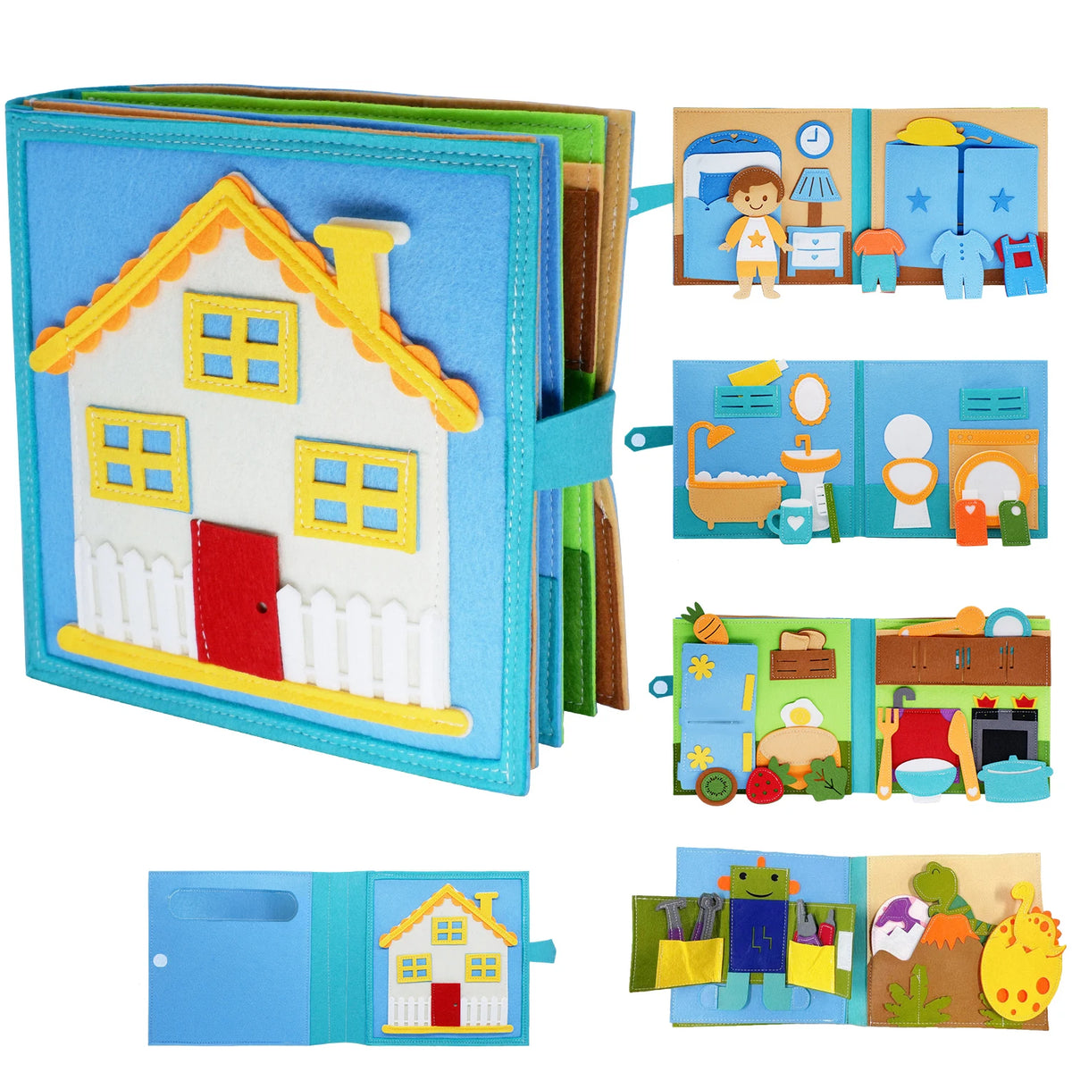 Montessori Busy Book for Toddlers – Quiet Activity Book with Life Skills & Pretend Play