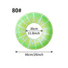 A green inflatable pool float ring with a fruit pattern, measuring 30cm (11.8inch) in diameter.