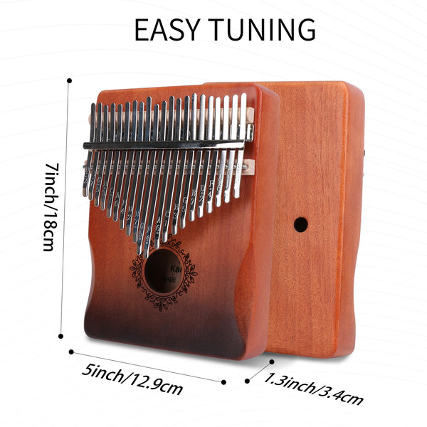 21-Key Ergonomic Kalimba Thumb Piano with Tuning Kit