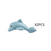 Two light blue shark building blocks set