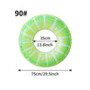 A green inflatable pool float ring with a fruit pattern, measuring 35cm (13.8inch) in diameter.