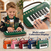 A multi-color collection display of mini piano keyboards for kids, showing various colors and sizes.