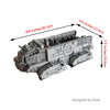 A gray building block model of an Imperial Troop Transport, designed by Ewok.