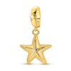 Gold-toned charm pendant set featuring a starfish, sea turtle, and whale shark.