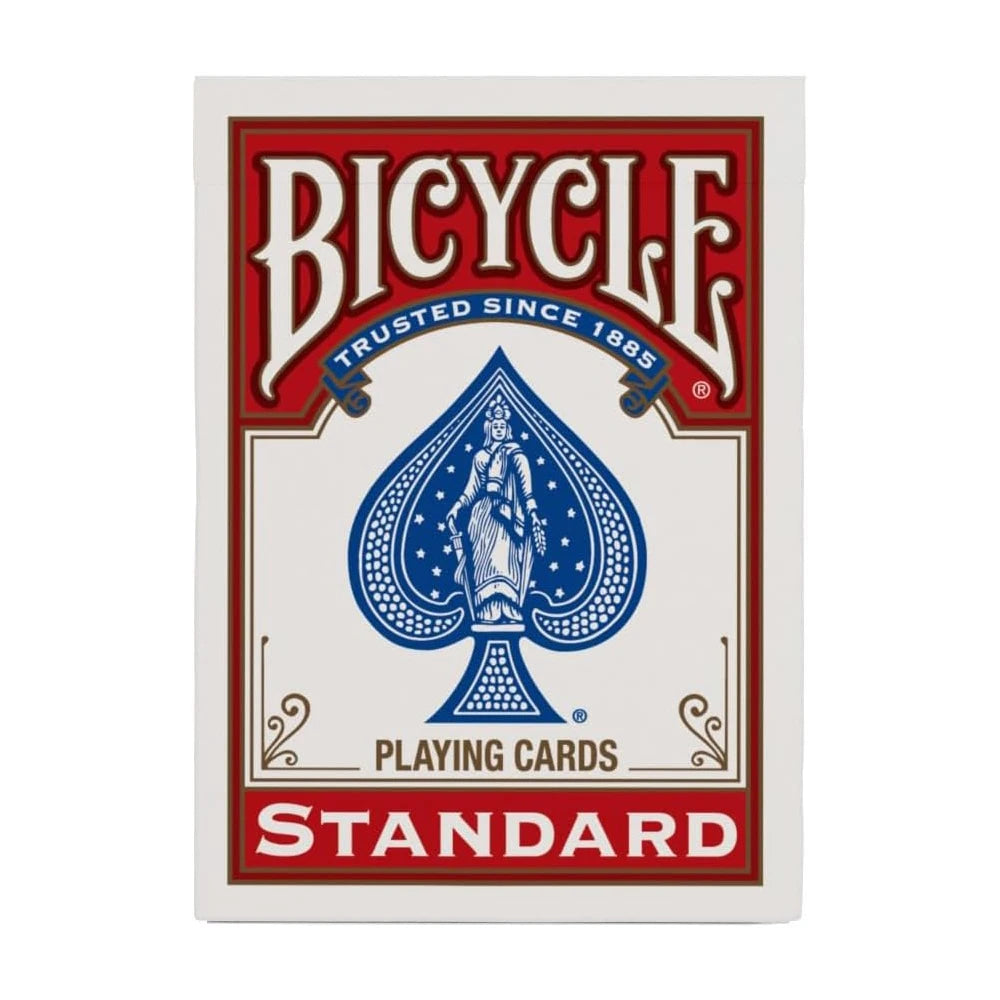 Boîte de cartes à jouer vintage avec le logo Bicycle et le mot Standard